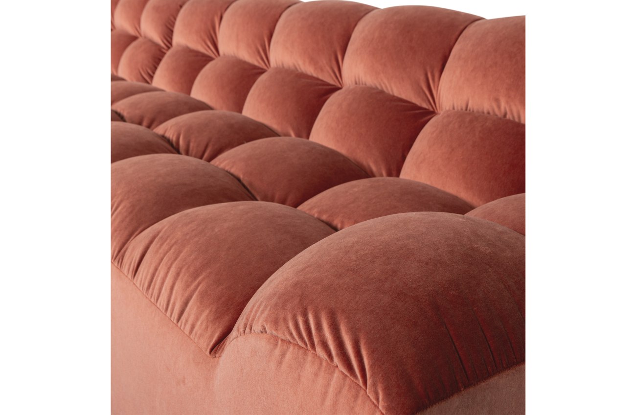 Ecksofa Allure aus Samt Links, Blush