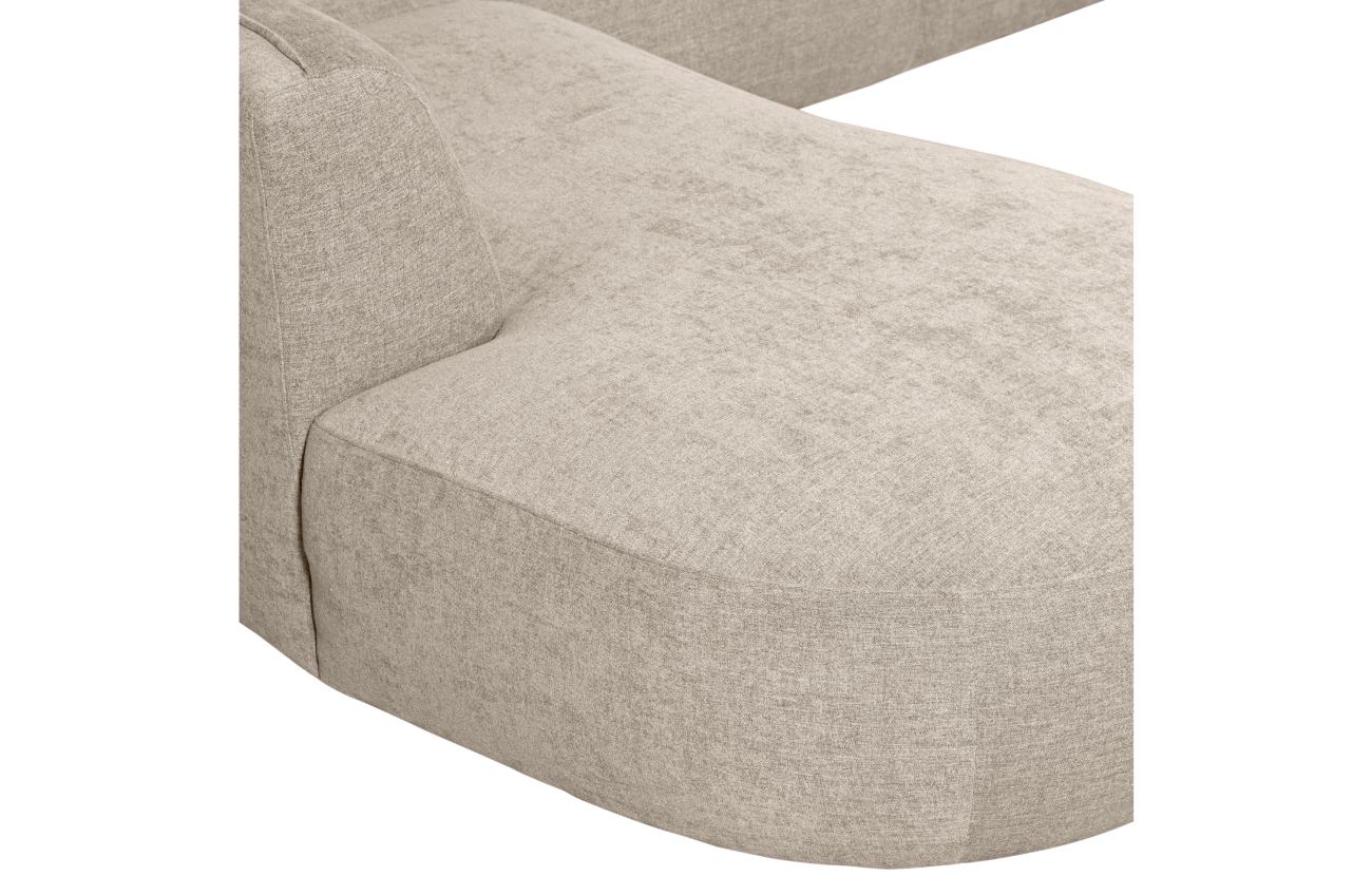 Sofa Polly U-Form aus Webstoff Links, Sand