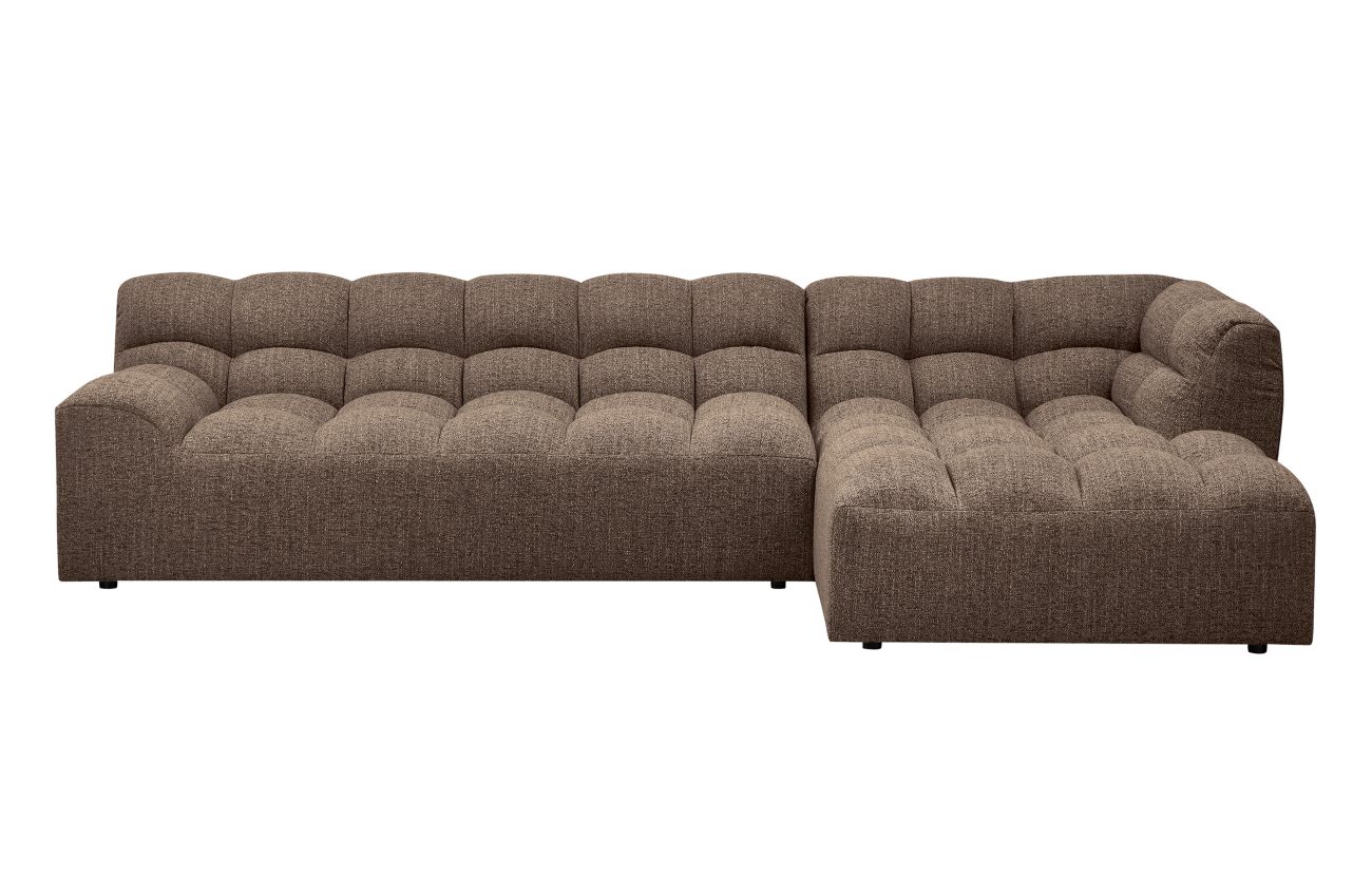 Chaiselongue Allure aus Melange-Stoff Rechts, Braun