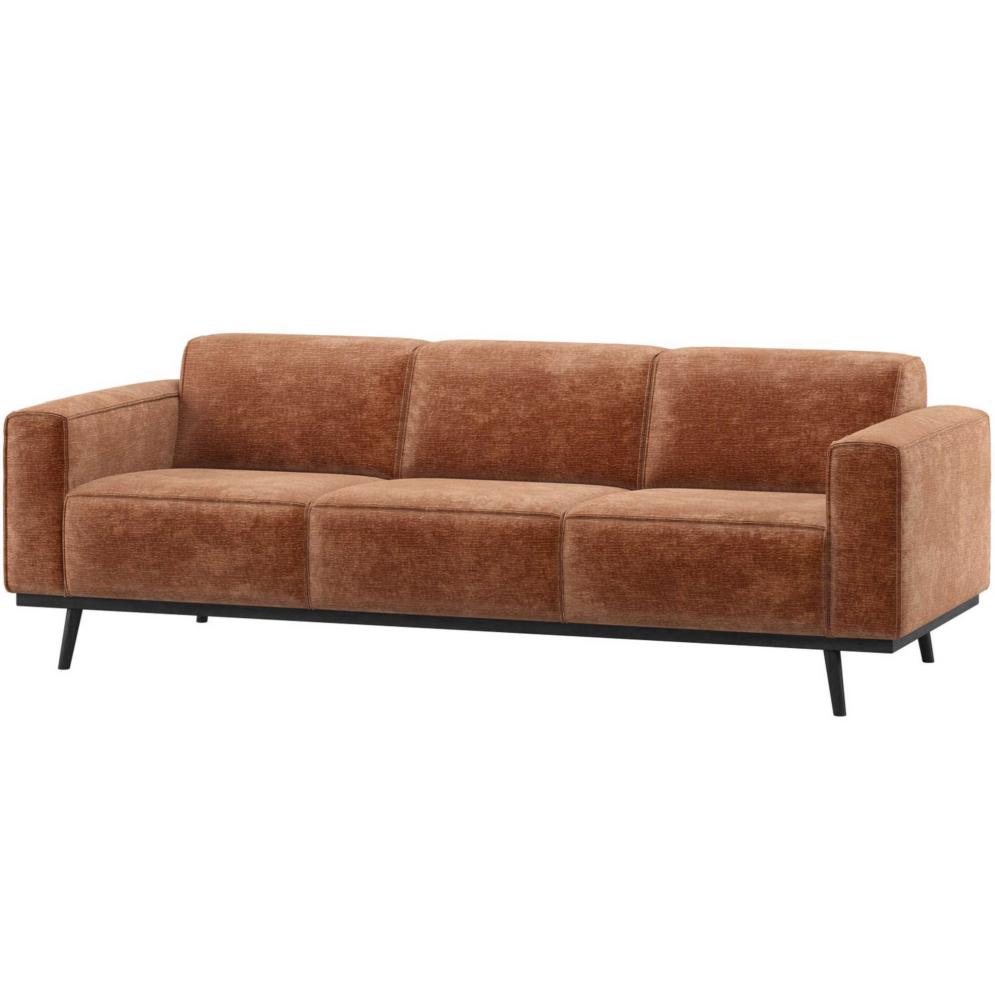 Sofa Statement 3-Sitzer 230 cm - Chenille-Samt, Terra