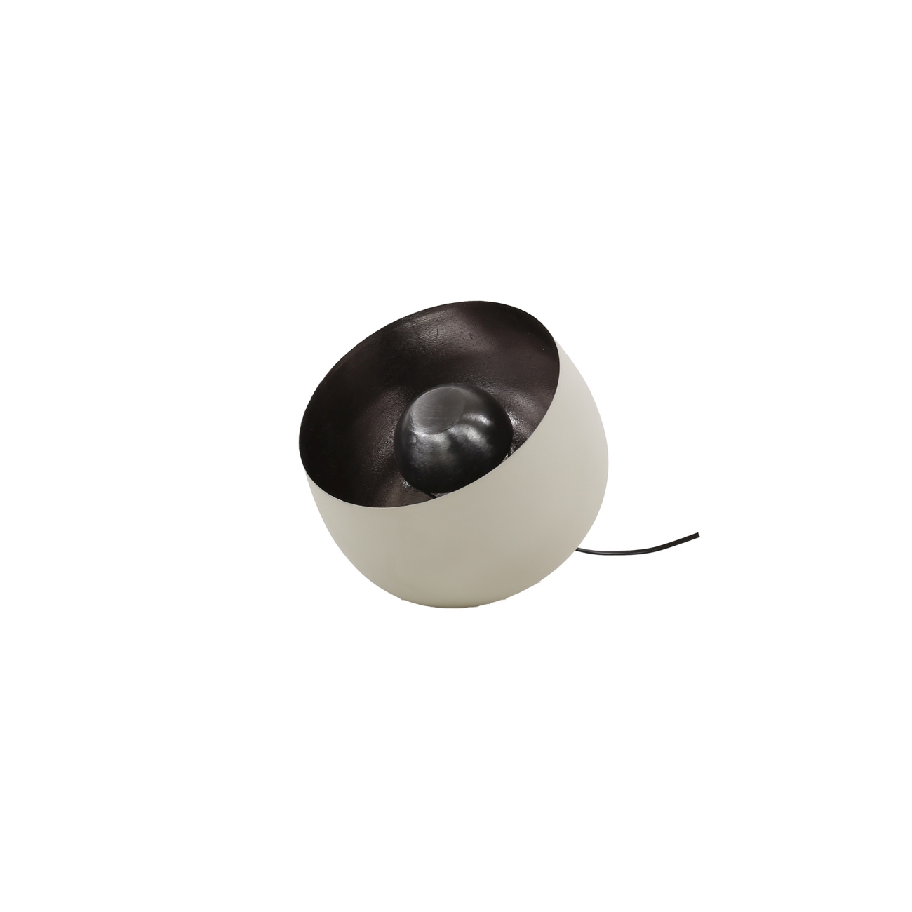 Tischleuchte Gong - Metall Beige matt, mit Reflektor & LED, Ø 28 cm