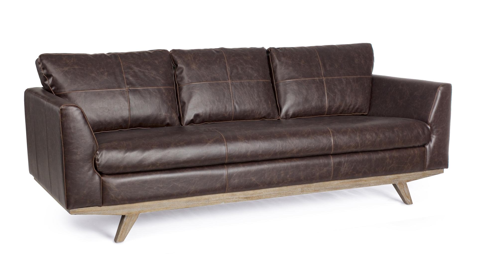 Sofa Johnston aus Kunstleder, 3-Sitzer