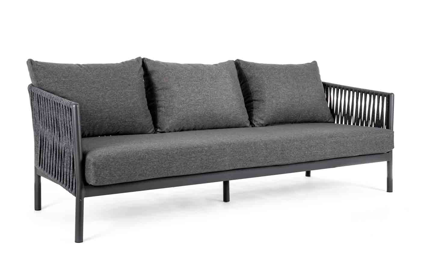 3-Sitzer Sofa Florencia mit Kissen, Anthrazit