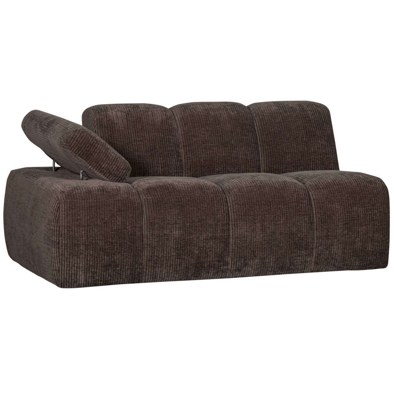 Modulsofa Mojo Flachcord 1,5er Arm-Links, Braun