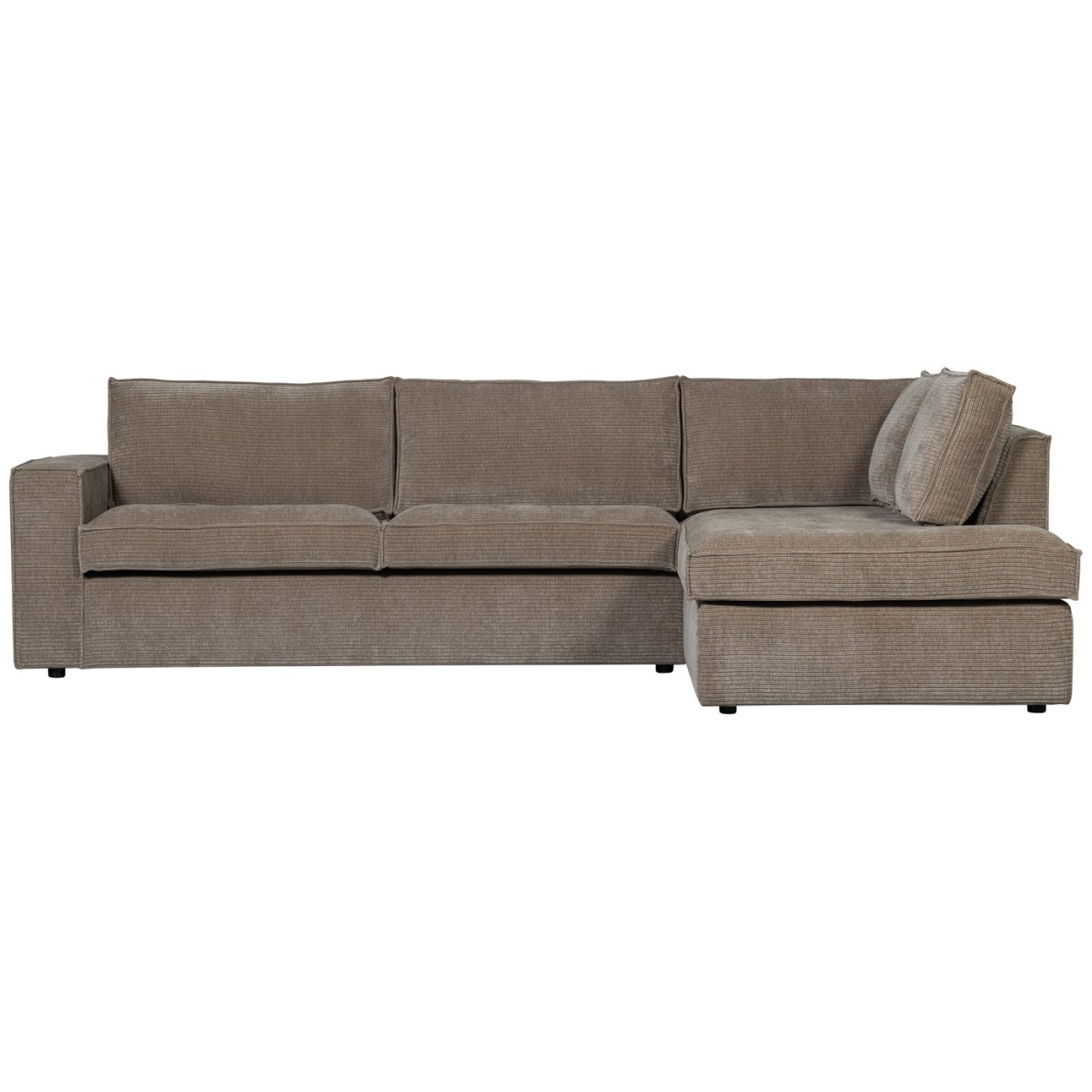Ecksofa Hajo mit Cordbezug Rechts, Taupe