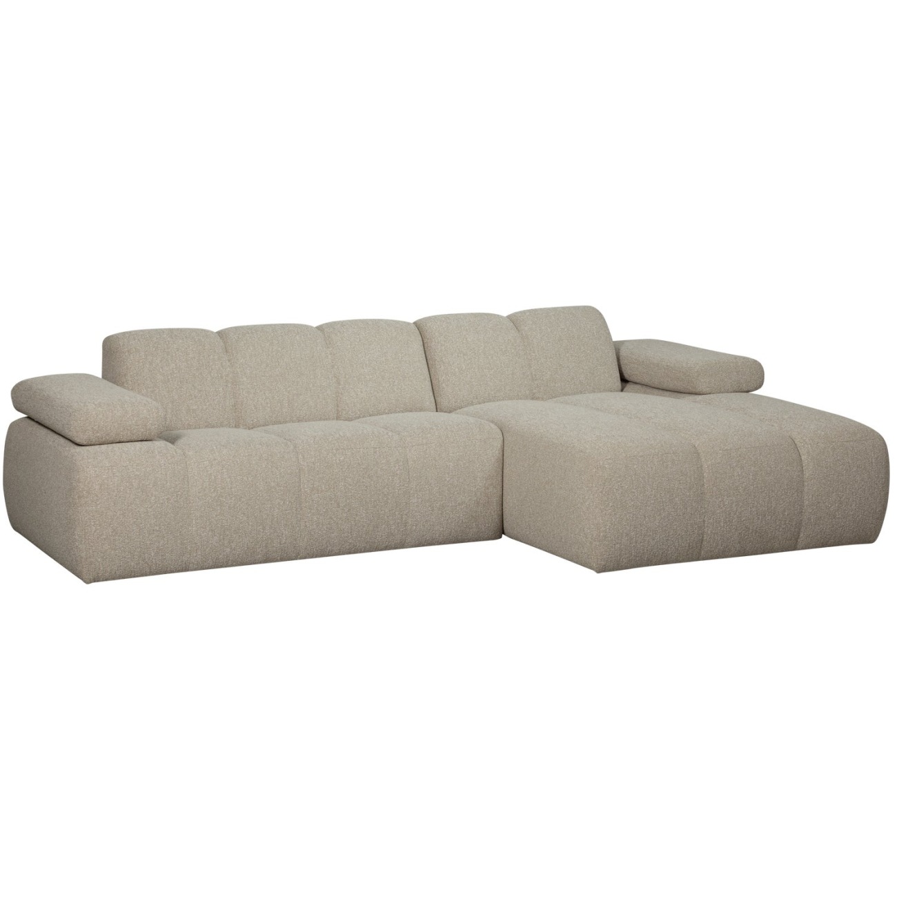 Chaiselongue Mojo aus Boucle-Stoff Rechts, Beige