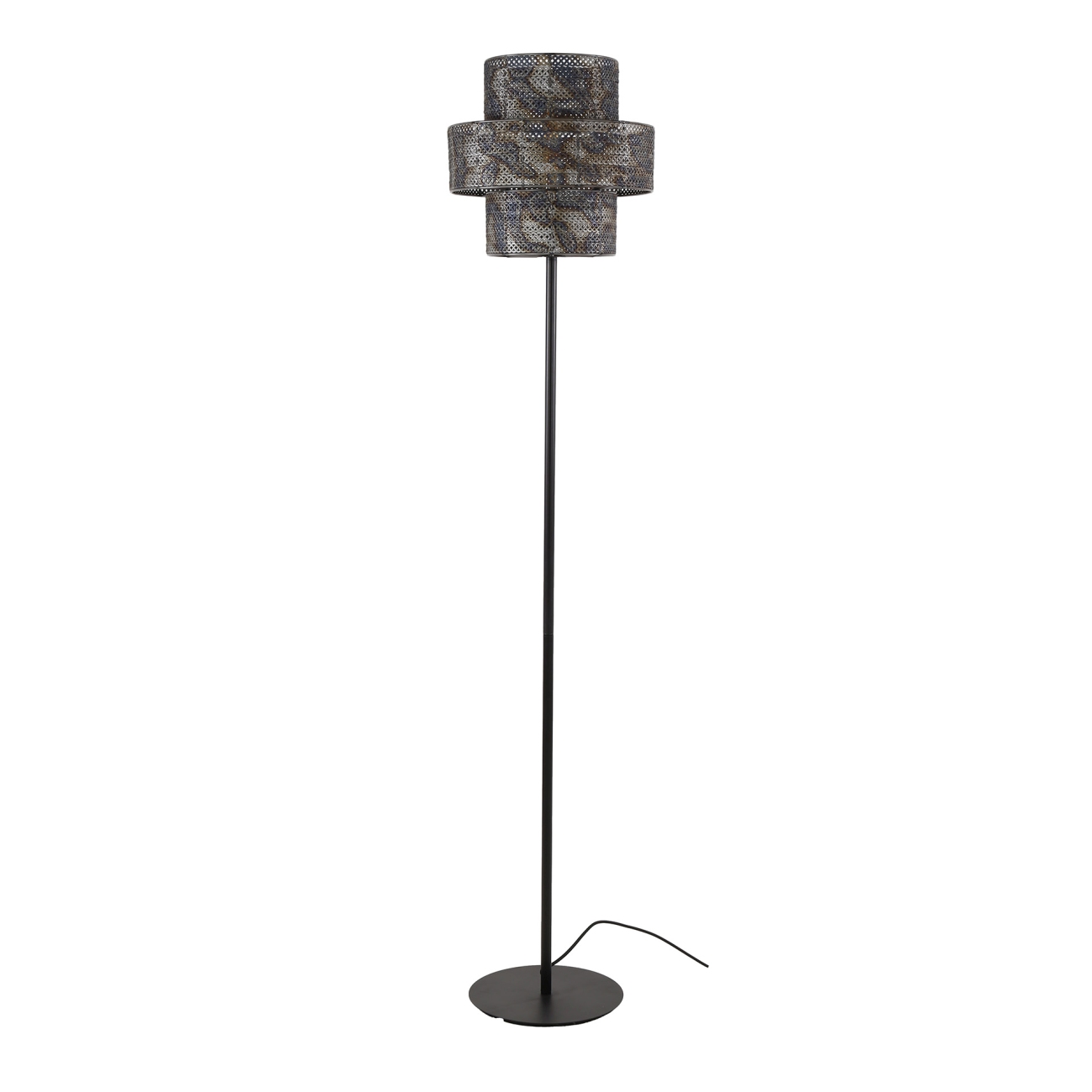 Stehleuchte Froboya - gebranntes Metall, Schwarzbraun, inkl. LED