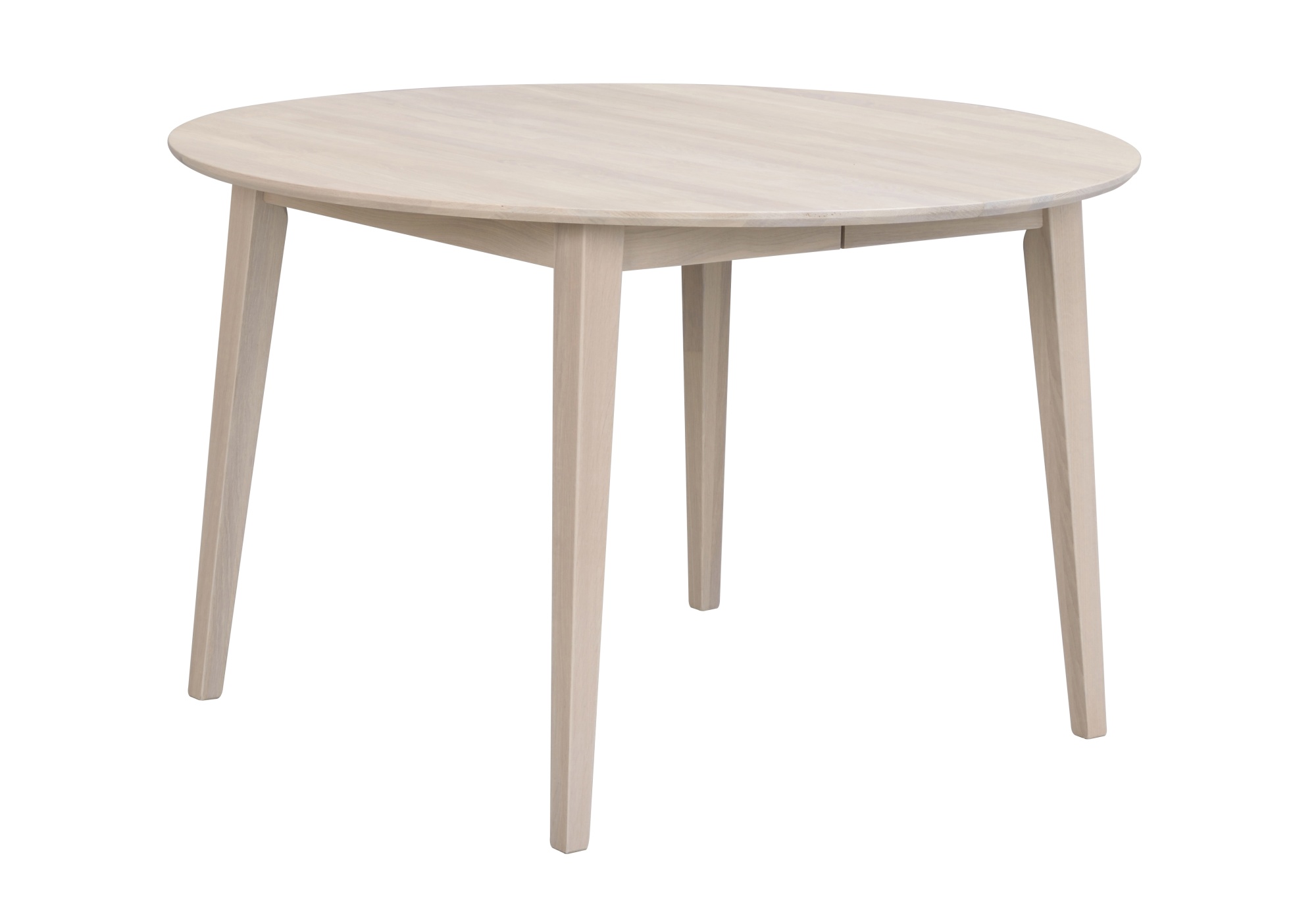 Esstisch Filippa Rund mit Auszug, 120/165cm, Eiche Weiß pigmentiert