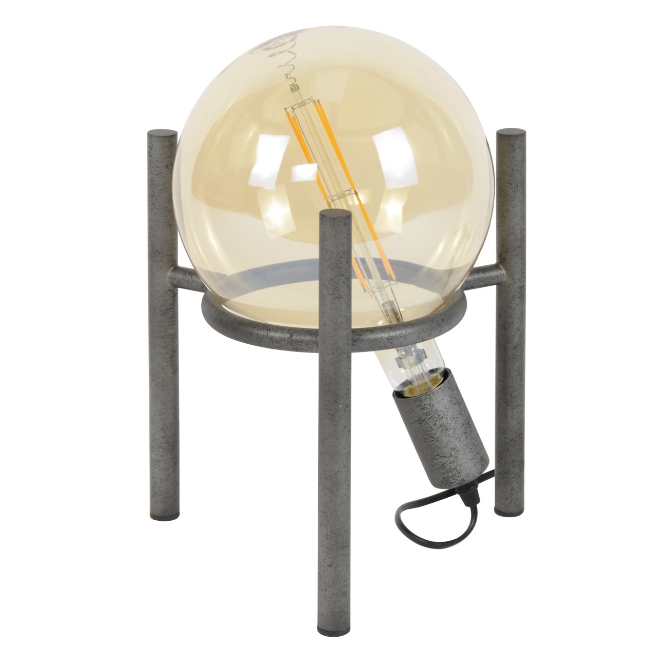 Tischleuchte Hold On - Metall in Antiksilber, inkl. LED