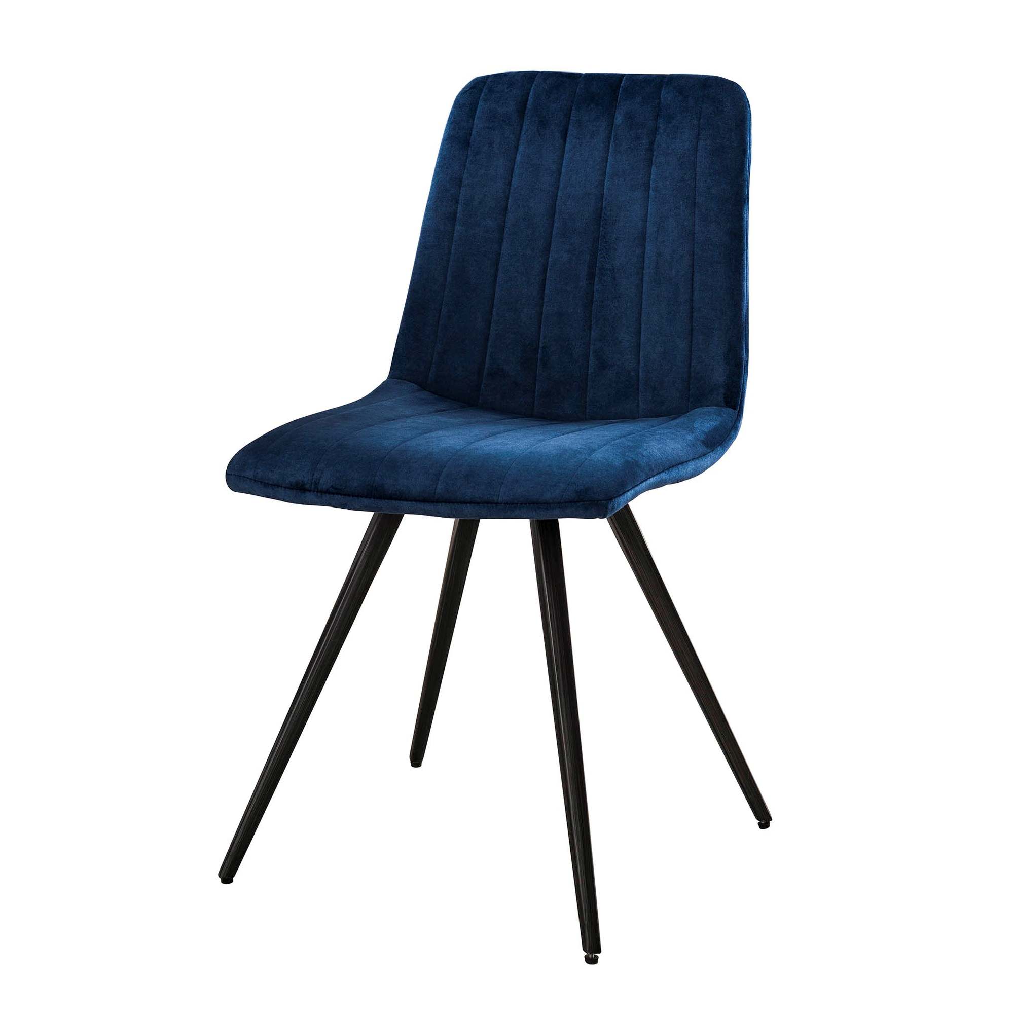 4er-Set Esszimmerstuhl Velstik - Samt, Blau