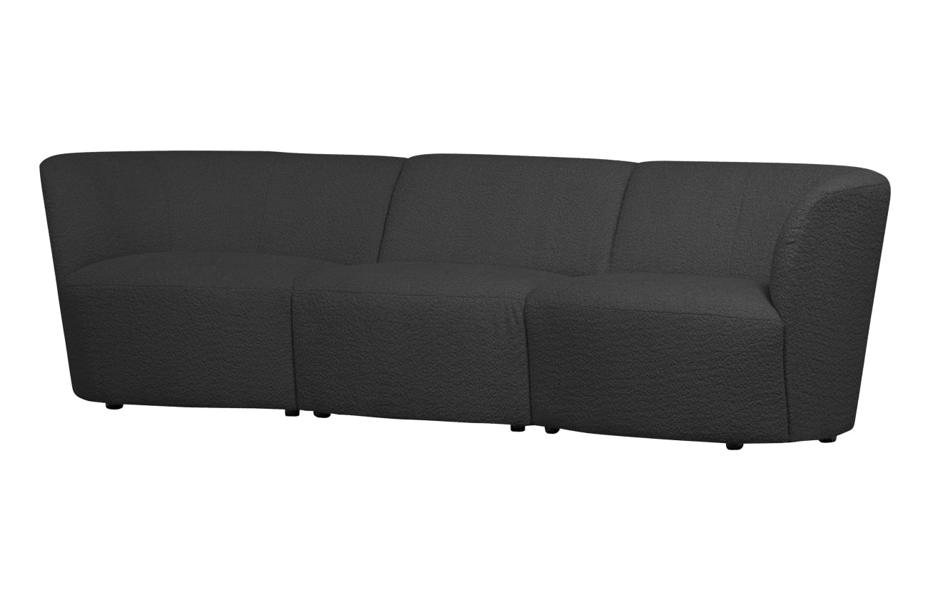 Sofa Coco aus Boucle-Stoff, Dunkelgrau