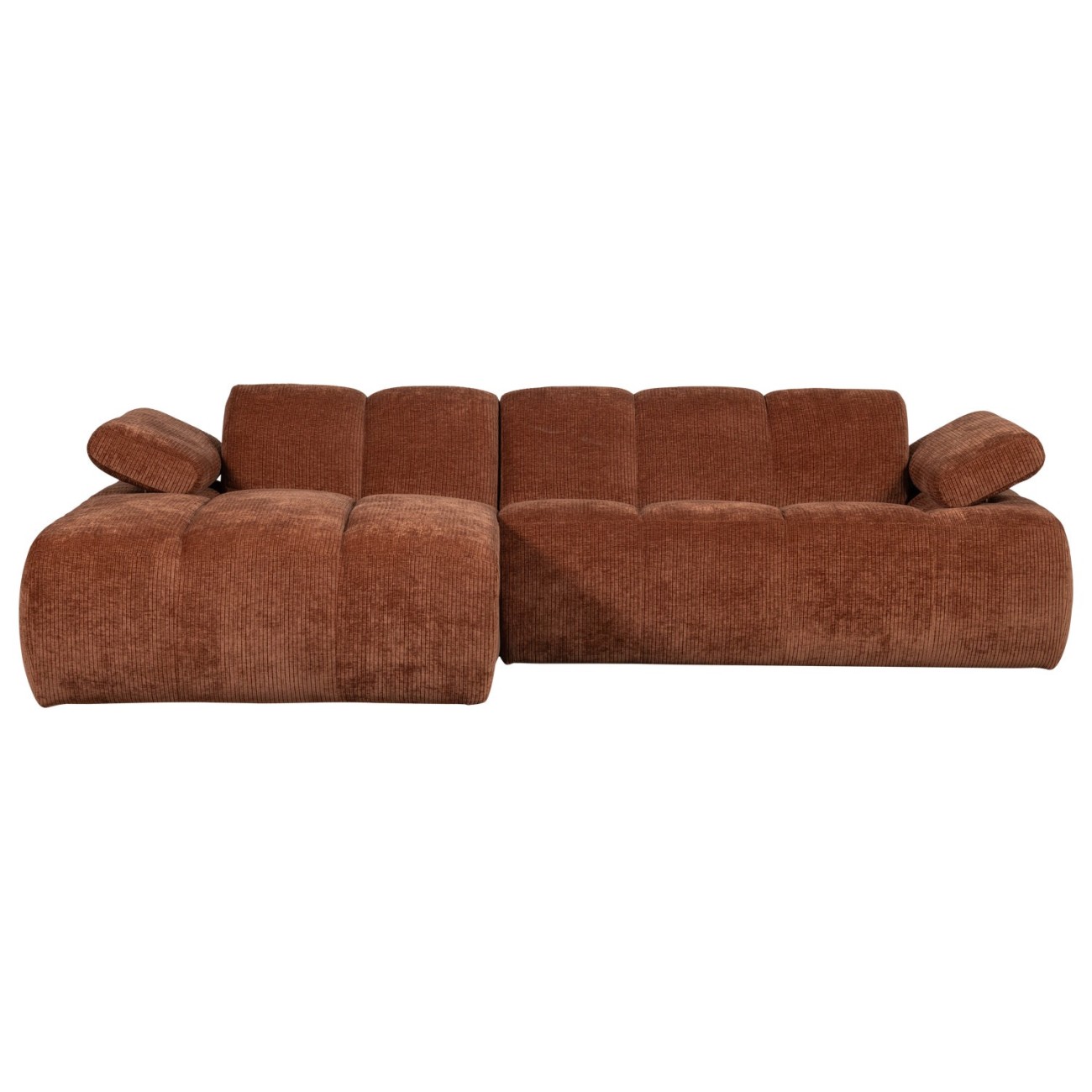 Chaiselongue Mojo aus Flachcord Links, Rostbraun