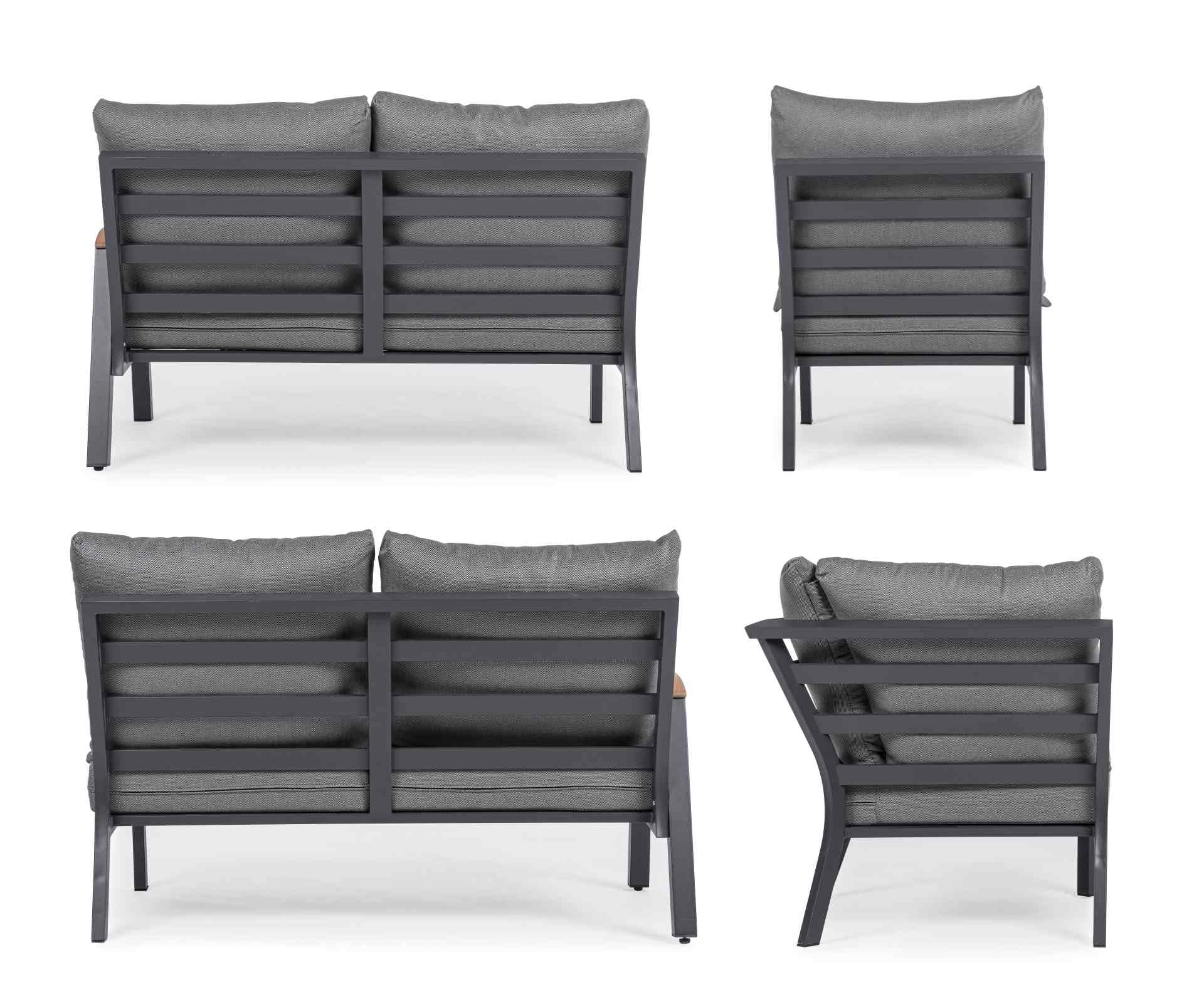 Gartensofa Jacob aus Aluminium, Anthrazit