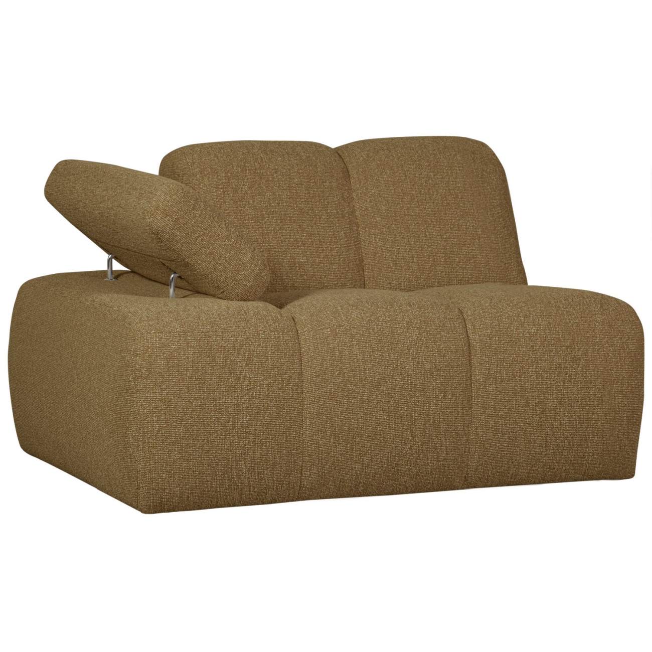 Modulsofa Mojo Boucle 1er Arm-Links, Gelb/Braun