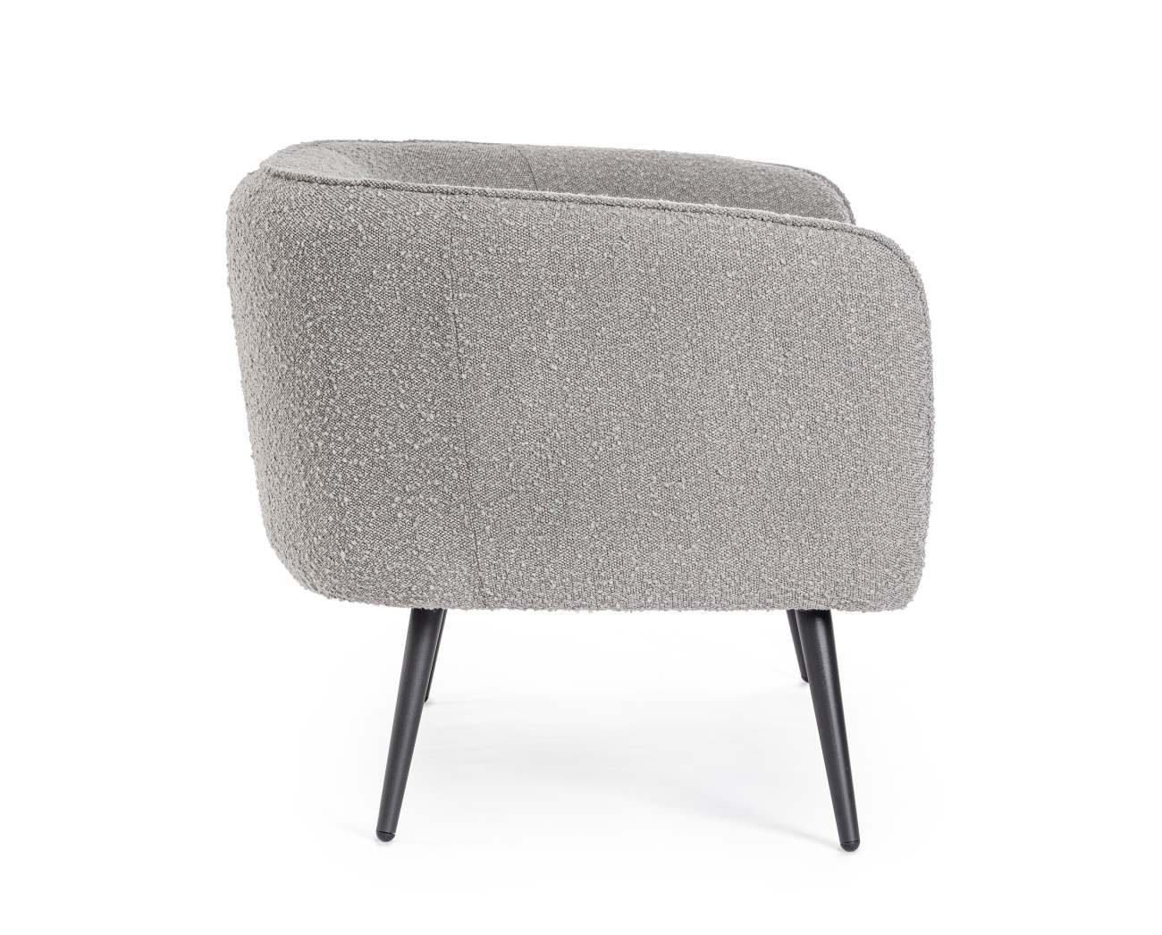 Sofa Avril aus Bouclè-Stoff 2-Sitzer, Grau