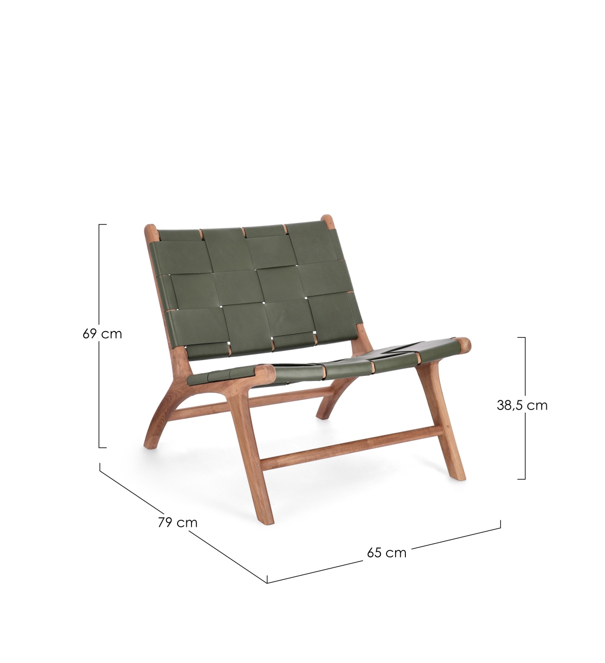 Sessel Joanna aus Teakholz, Grün