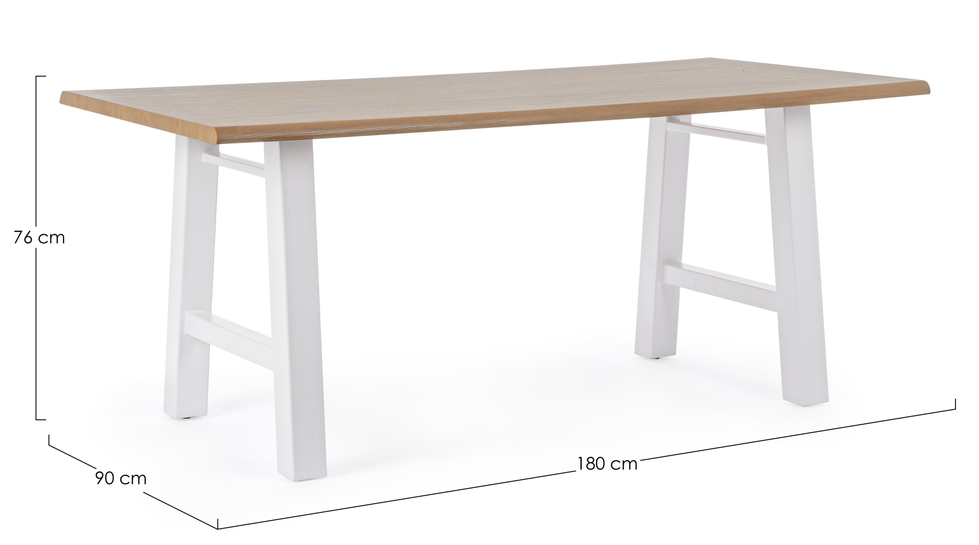 Esstisch Fred aus MDF, 180 cm, Weiß