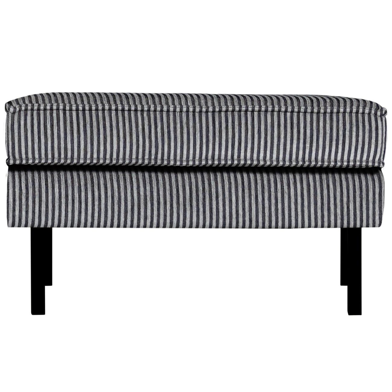 Hocker Rodeo aus Stoff, Schwarz/Grau