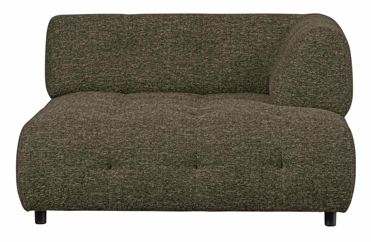 Modulsofa Louis Chaiselongue aus grobmaschigen Stoff Rechts, Grün