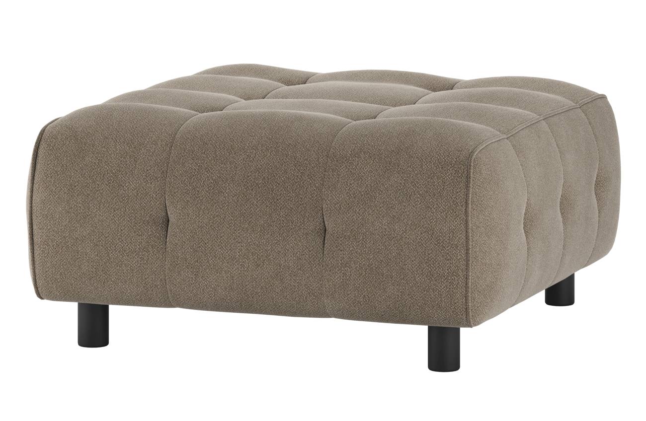 Hocker Louis aus gewebten Stoff, Taupe