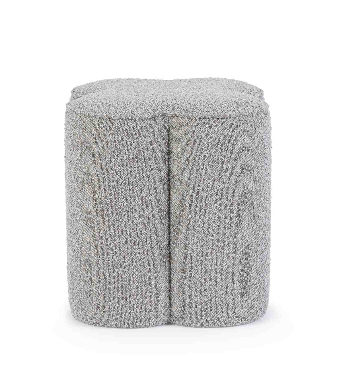 Pouf Cointa aus Boucle-Stoff, Grau