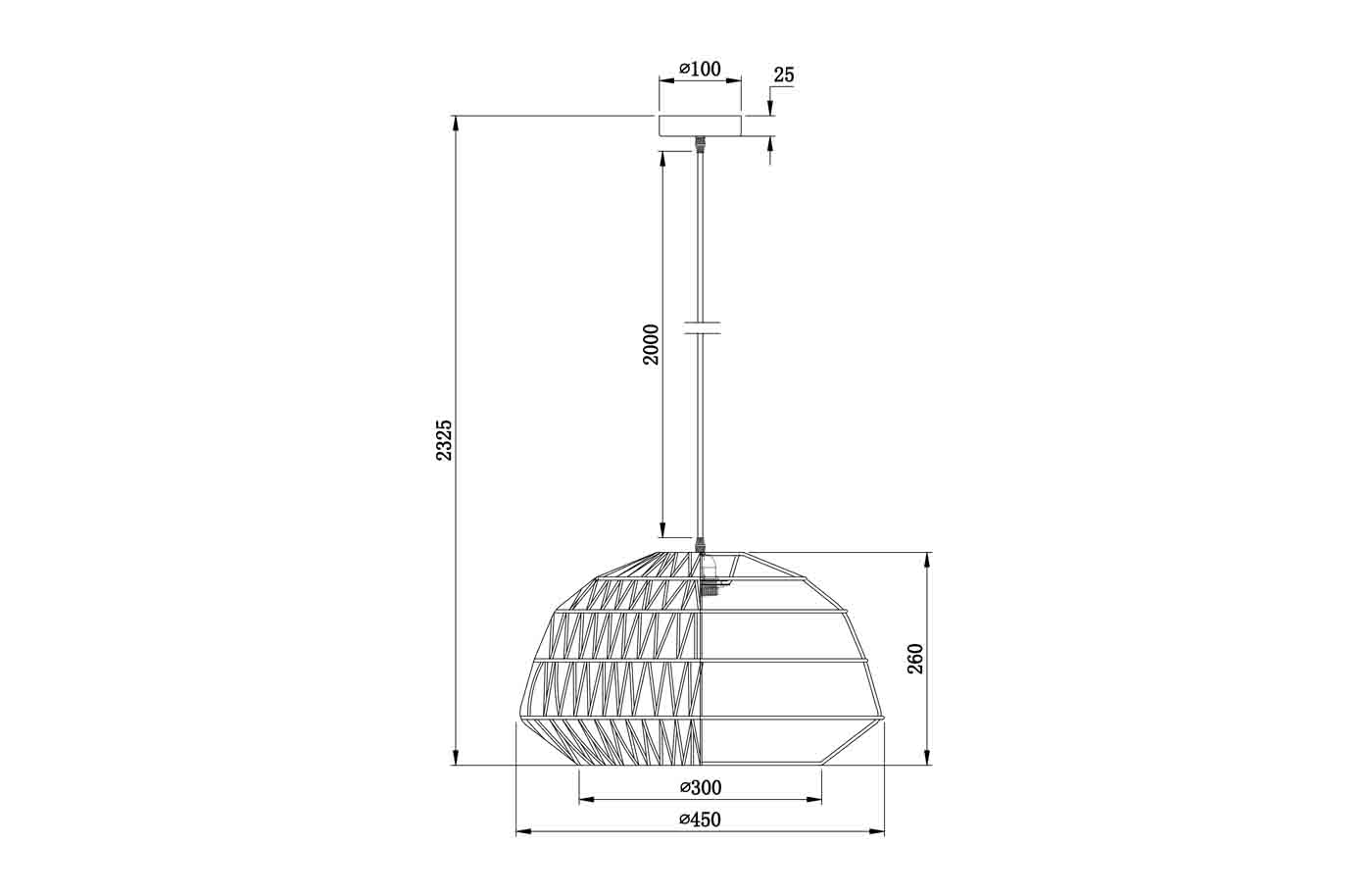 Pendelleuchte Kace, Ø 45cm Schwarz