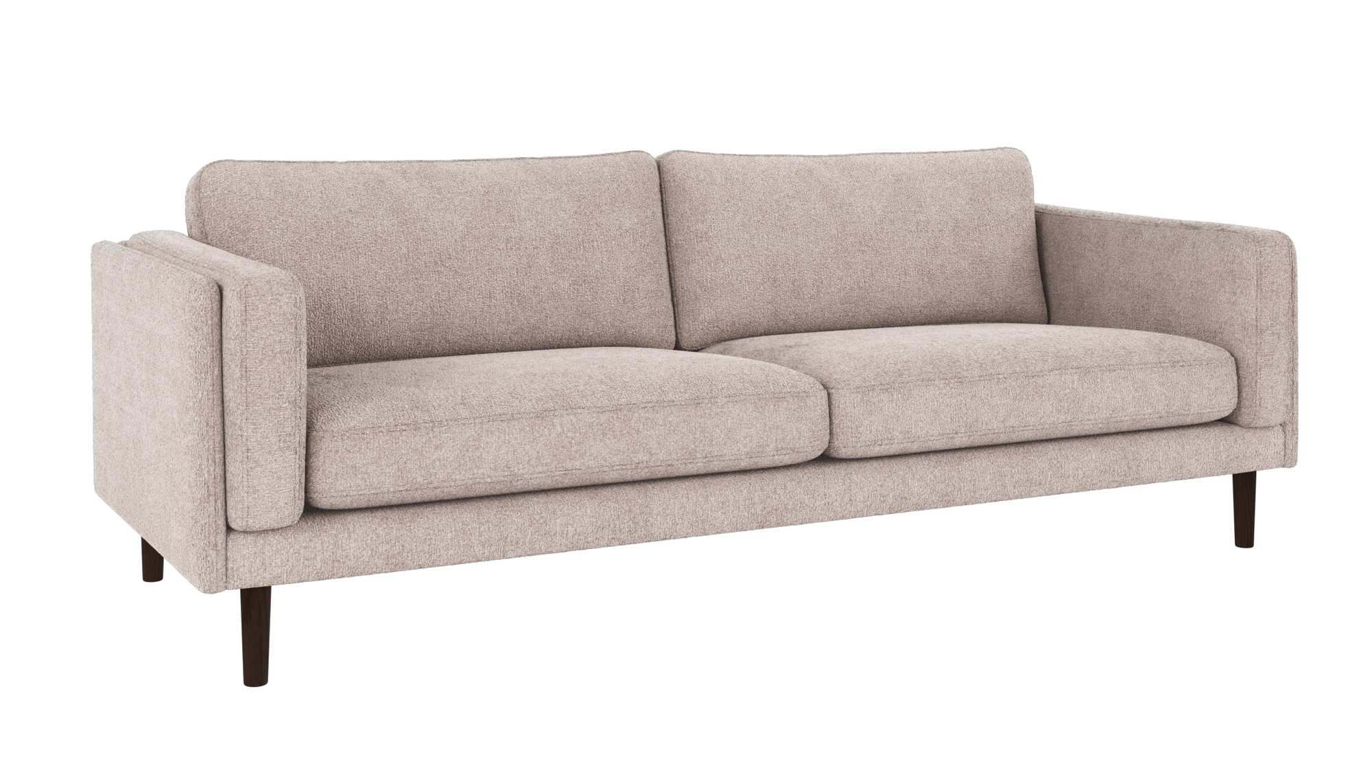 Sofa Braden 3-Sitzer, Beine Braun, Bezug Greg Hellgrau
