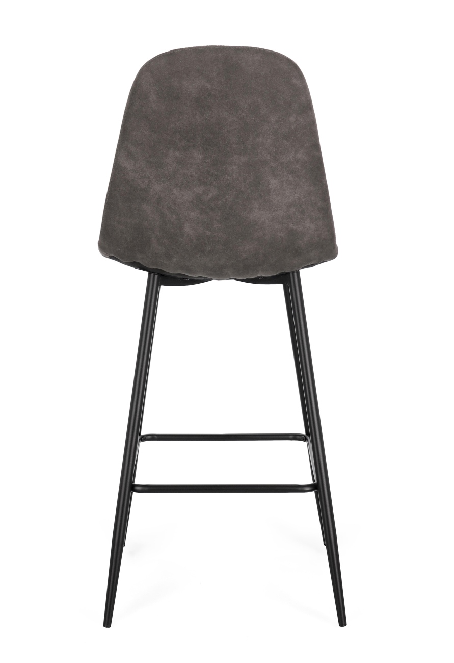 Barhocker New Irelia 2er- Set aus Kunstleder, Dunkelgrau