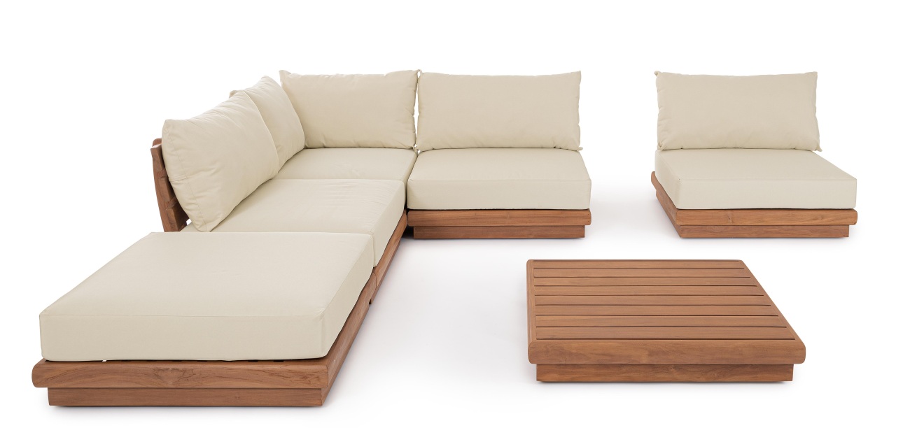 Gartencouchtisch Delgada aus Teakholz, 94x94 cm