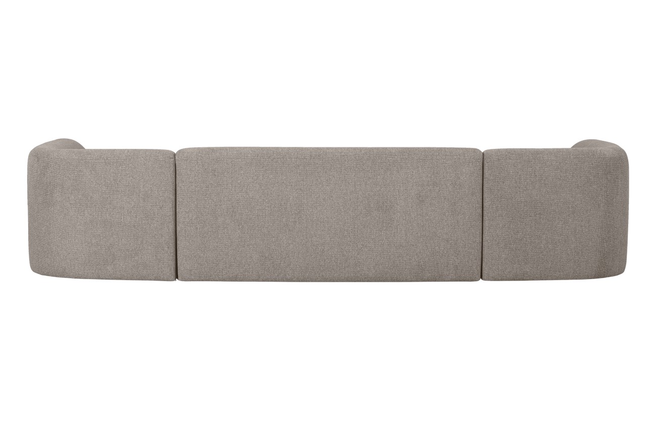 Sofa Sloping U-Form aus Melange-Stoff, Hellgrau