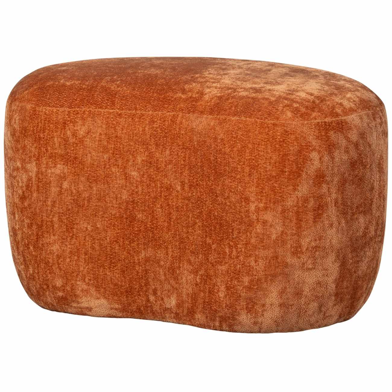 Hocker Popular aus Chenille-Stoff, Orange