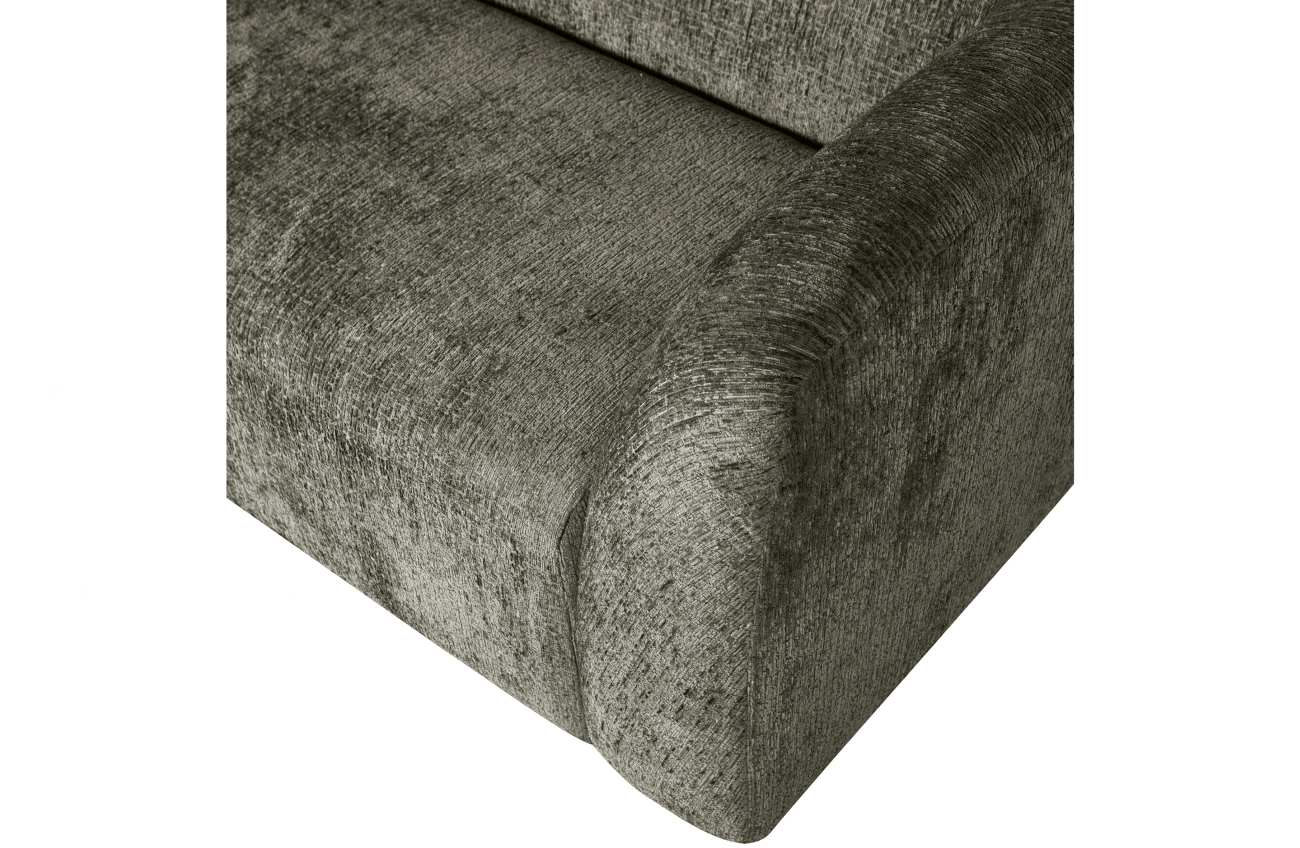 Sofa Sloping 3-Sitzer aus Struktursamt, Frost