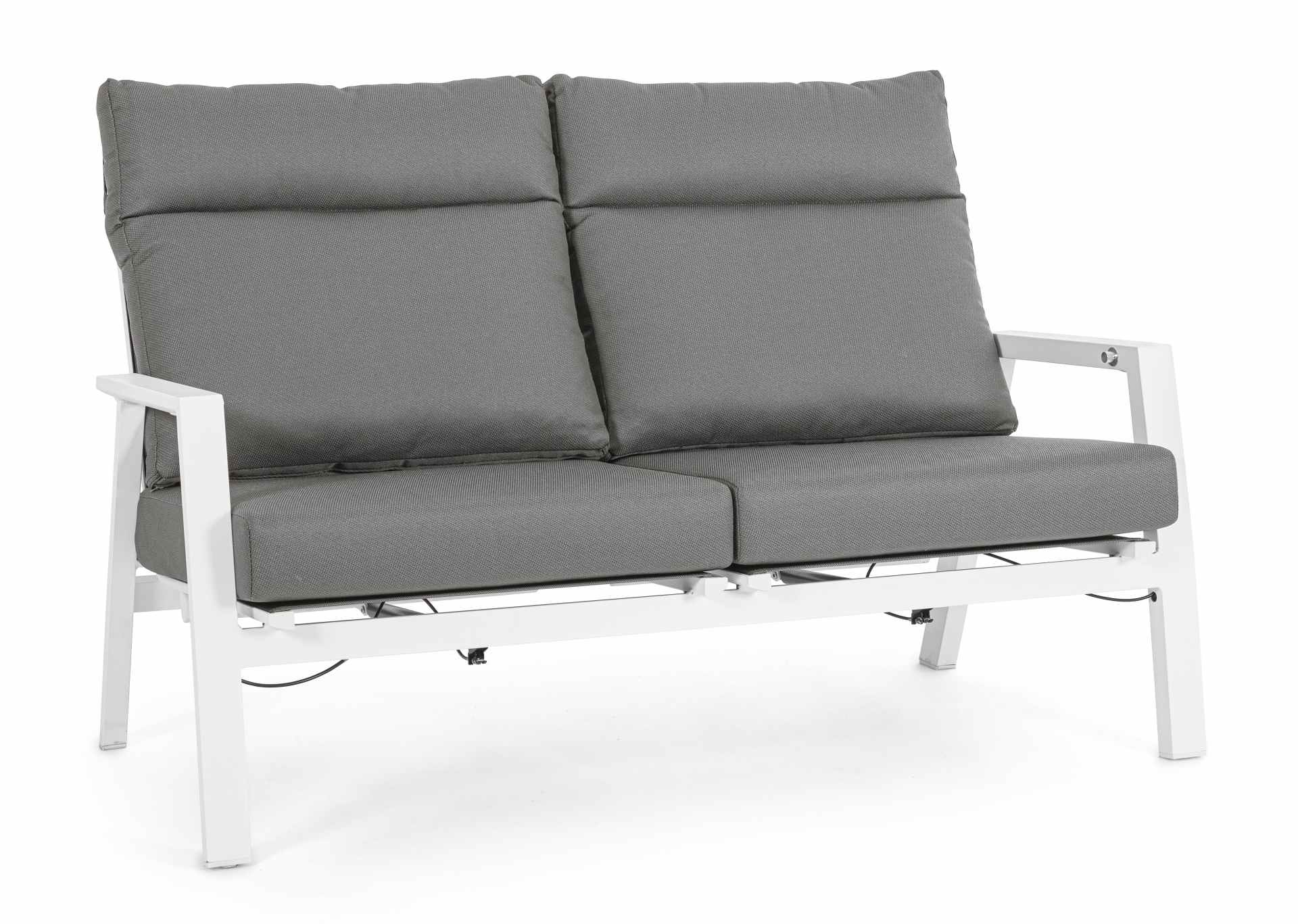 Gartensofa Kledi aus Aluminium, Weiß