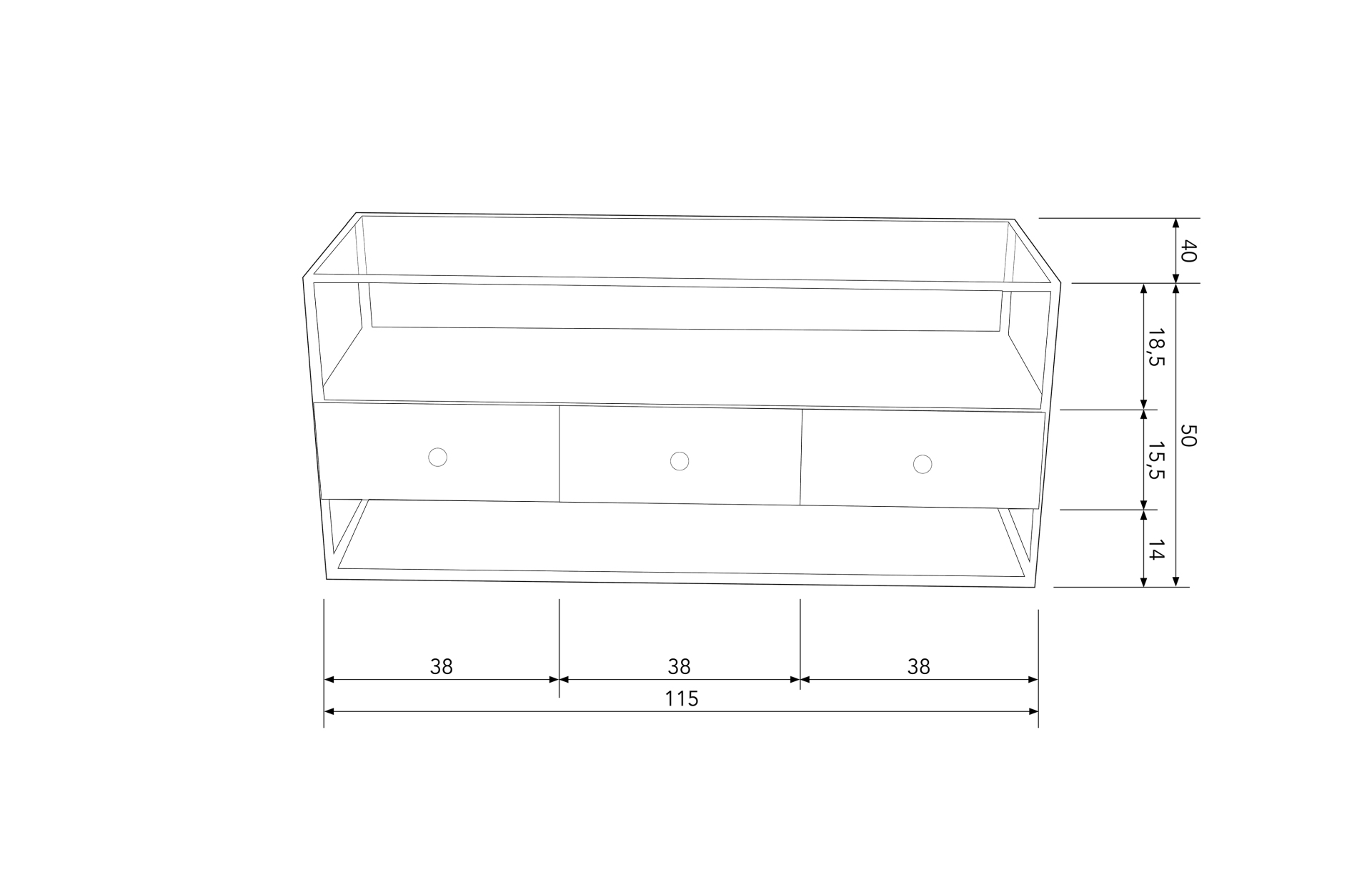 TV-Board Depart aus Metall