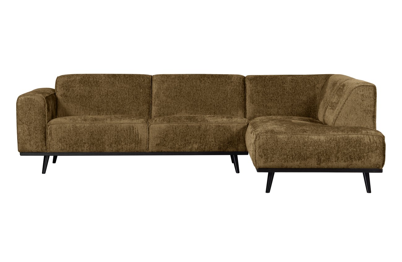 Ecksofa Statement aus Struktursamt Rechts, Brass