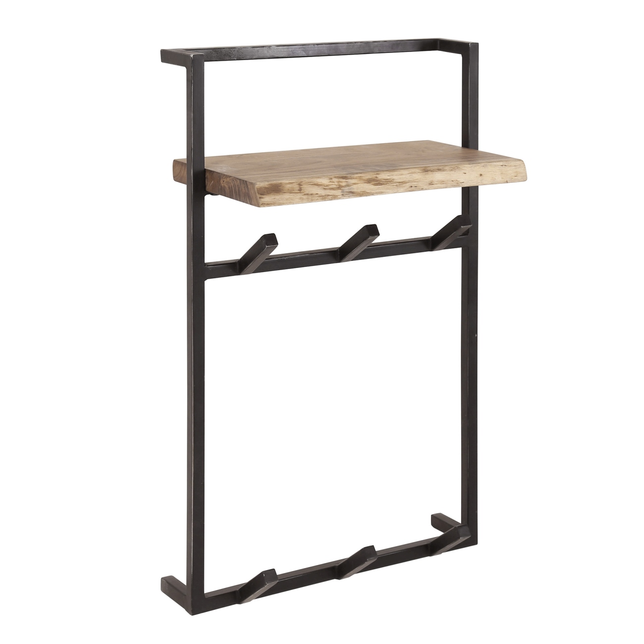Garderobe Natredja - Akazienholz massiv Natur, Hutablage & 6 Haken