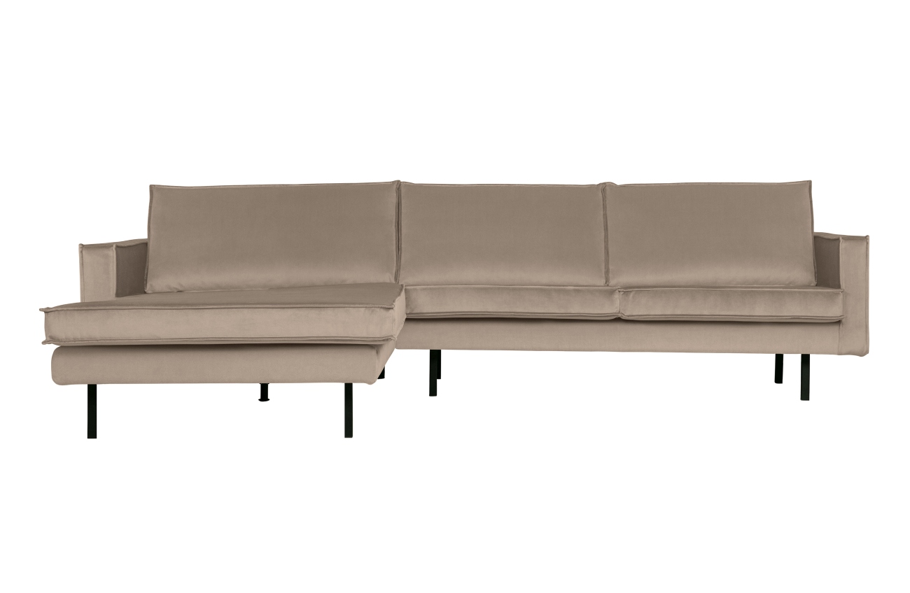 Ecksofa Rodeo Chaiselongue Samt links, Kaki