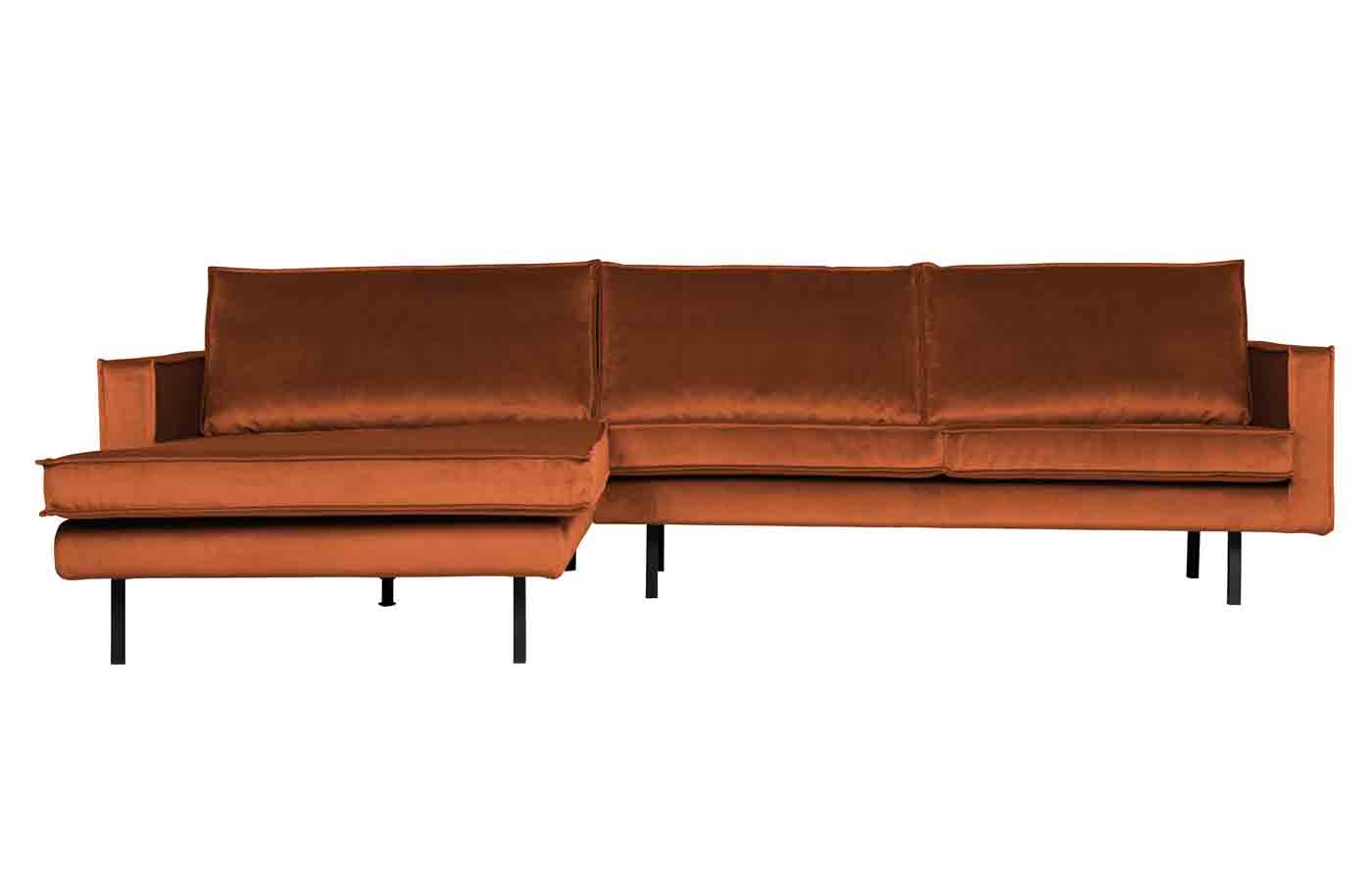 Ecksofa Rodeo Chaiselongue Samt, links Rost