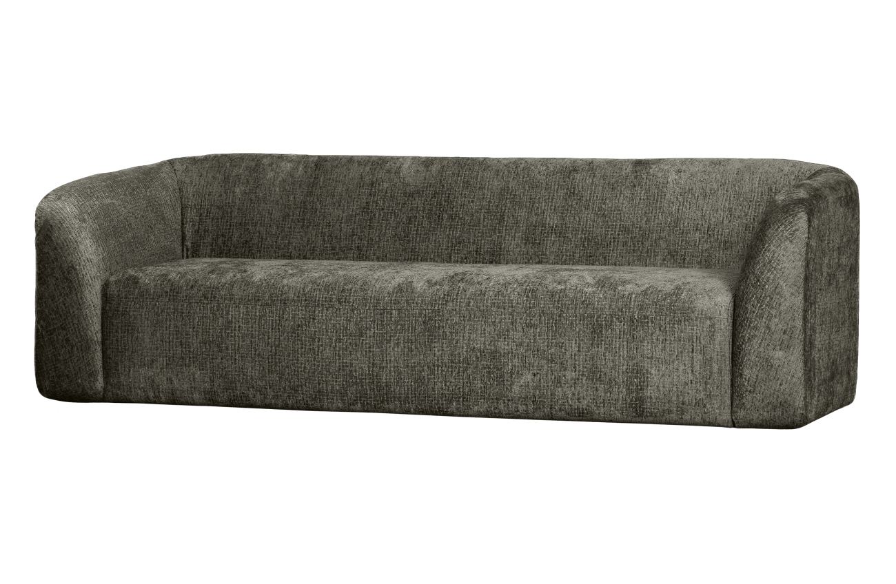 Sofa Sloping 3-Sitzer aus Struktursamt, Frost