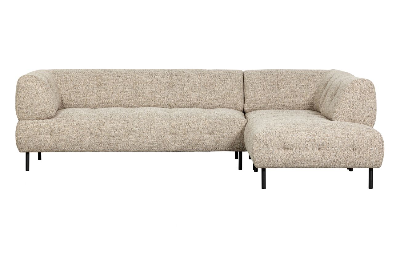 Ecksofa Lloyd aus grobmaschigen Stoff Rechts, Beige