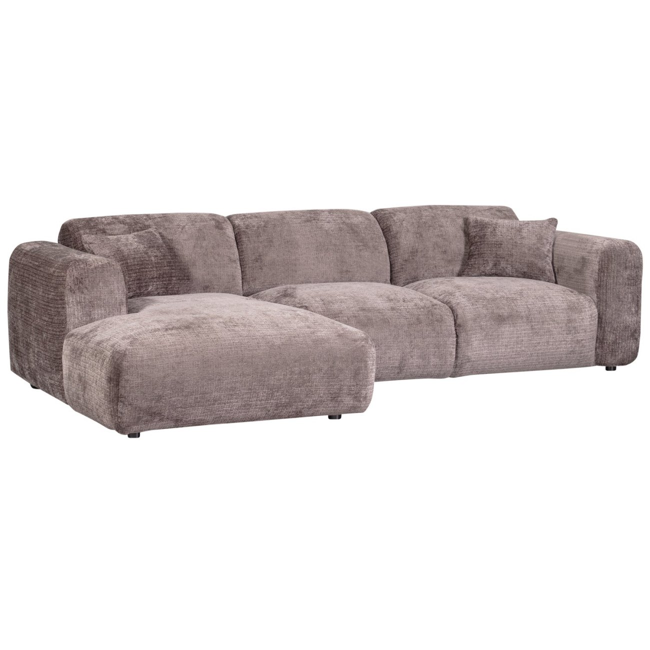 Chaiselongue Cloud aus Chenille-Stoff Links, Taupe