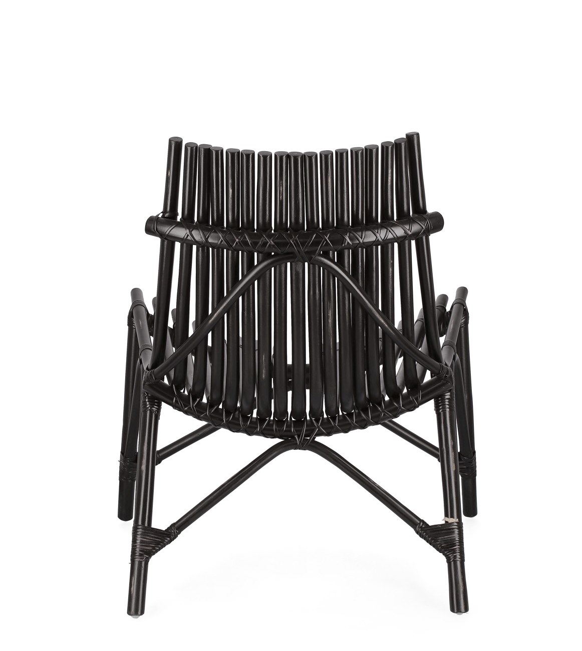 Sessel Menendez aus Rattan, Schwarz