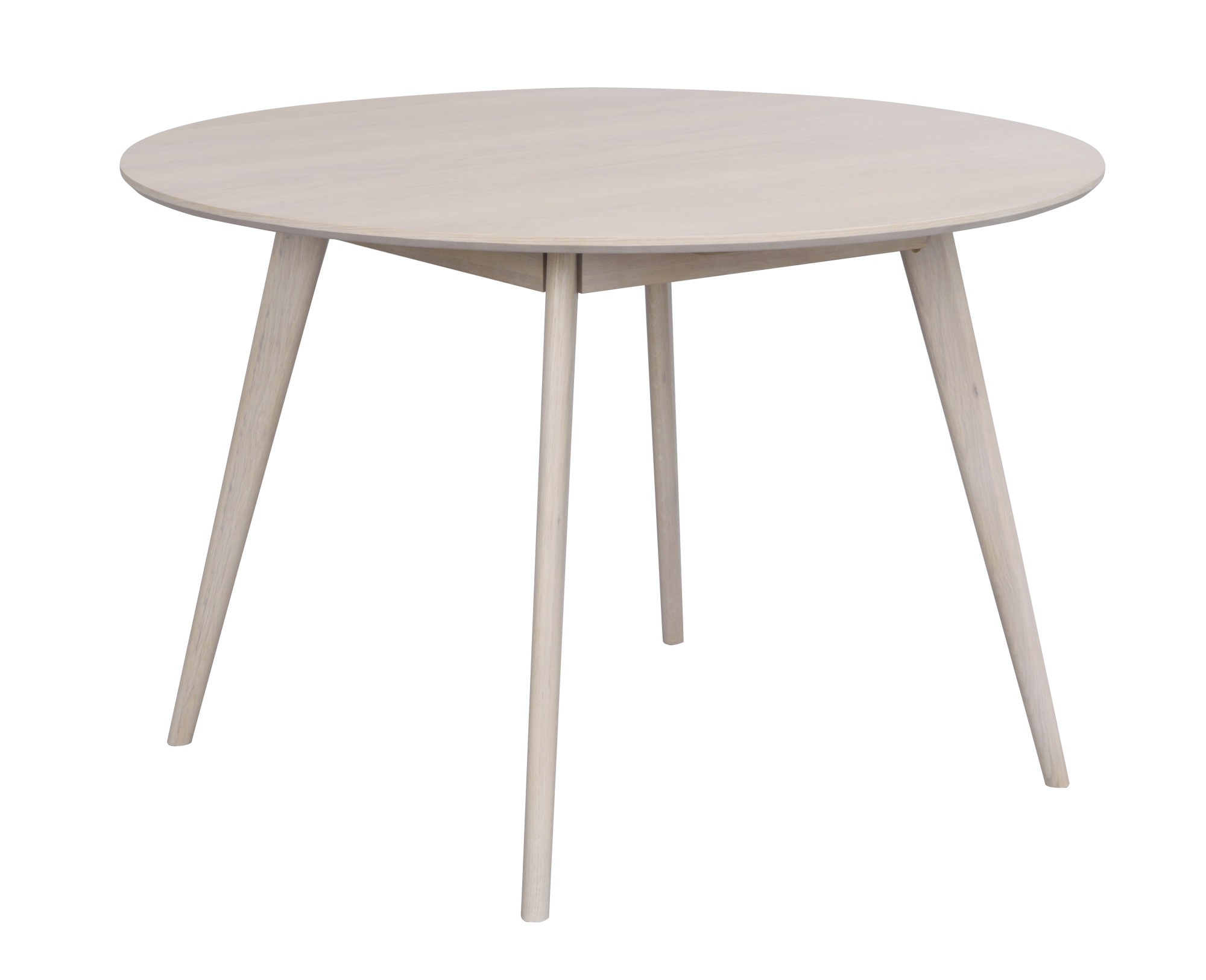 Esstisch Yumi Rund 115cm, MDF Eiche Weiß pigmentiert