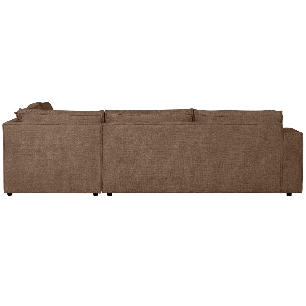 Ecksofa Hajo aus Chenille-Stoff Rechts, Mud