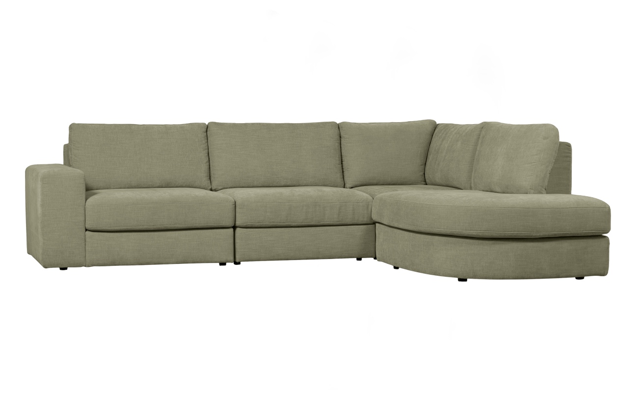 Ecksofa Family aus Webstoff Rechts, Grün