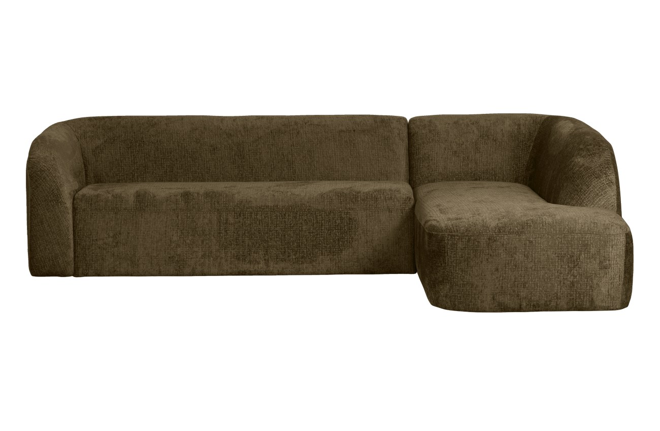 Ecksofa Sloping aus Struktursamt Rechts, Bonsai