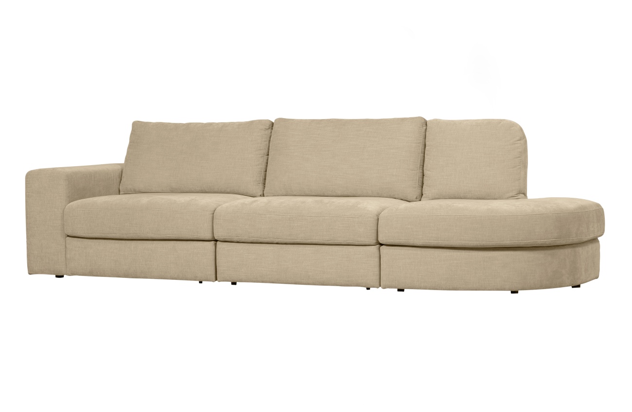 Sofa Family aus Webstoff Rechts, Sand