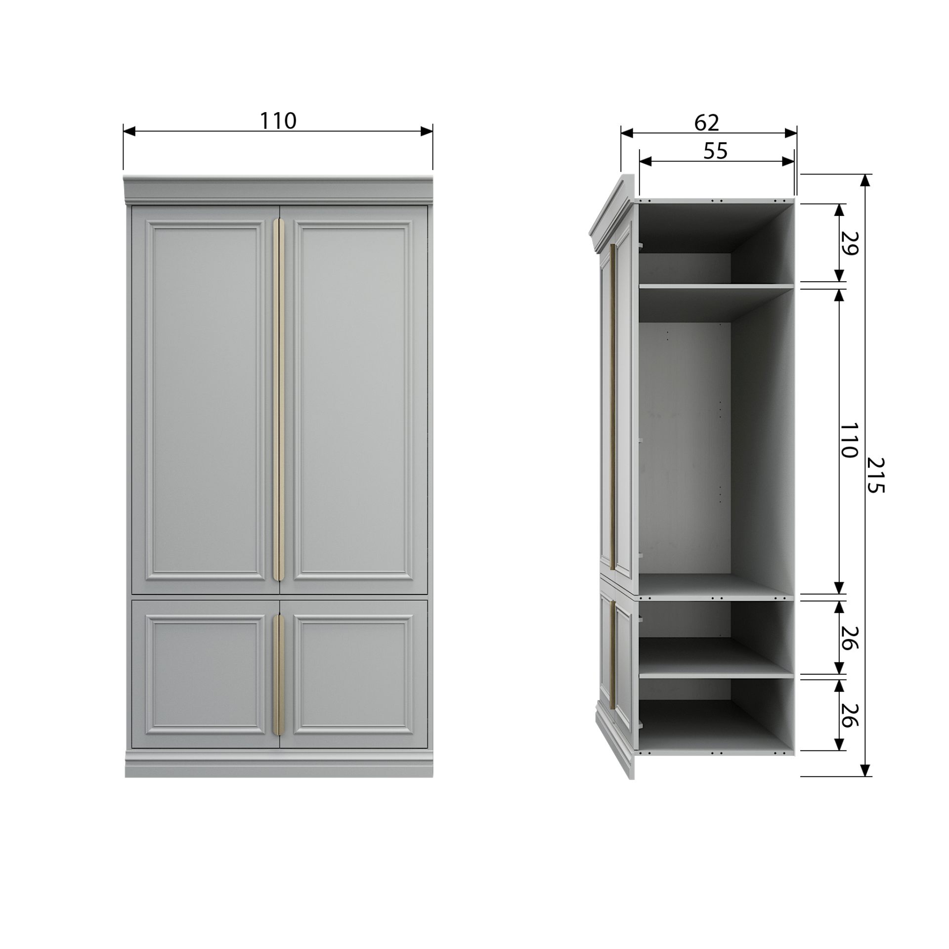 Schrank Organize aus Kiefernholz, 62 cm