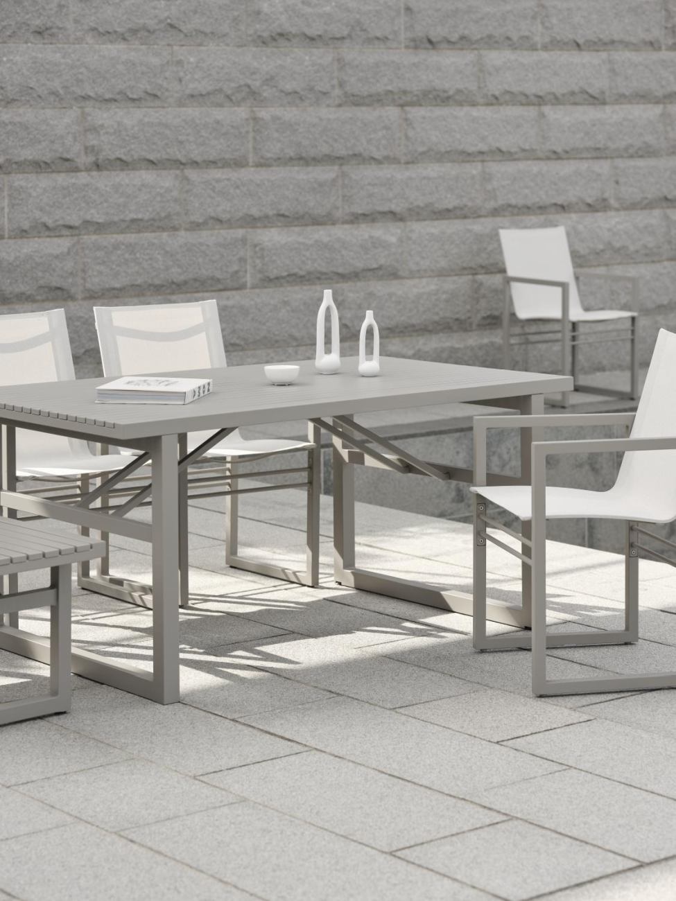 Gartenesstisch Vevi 160x90 cm, Beige