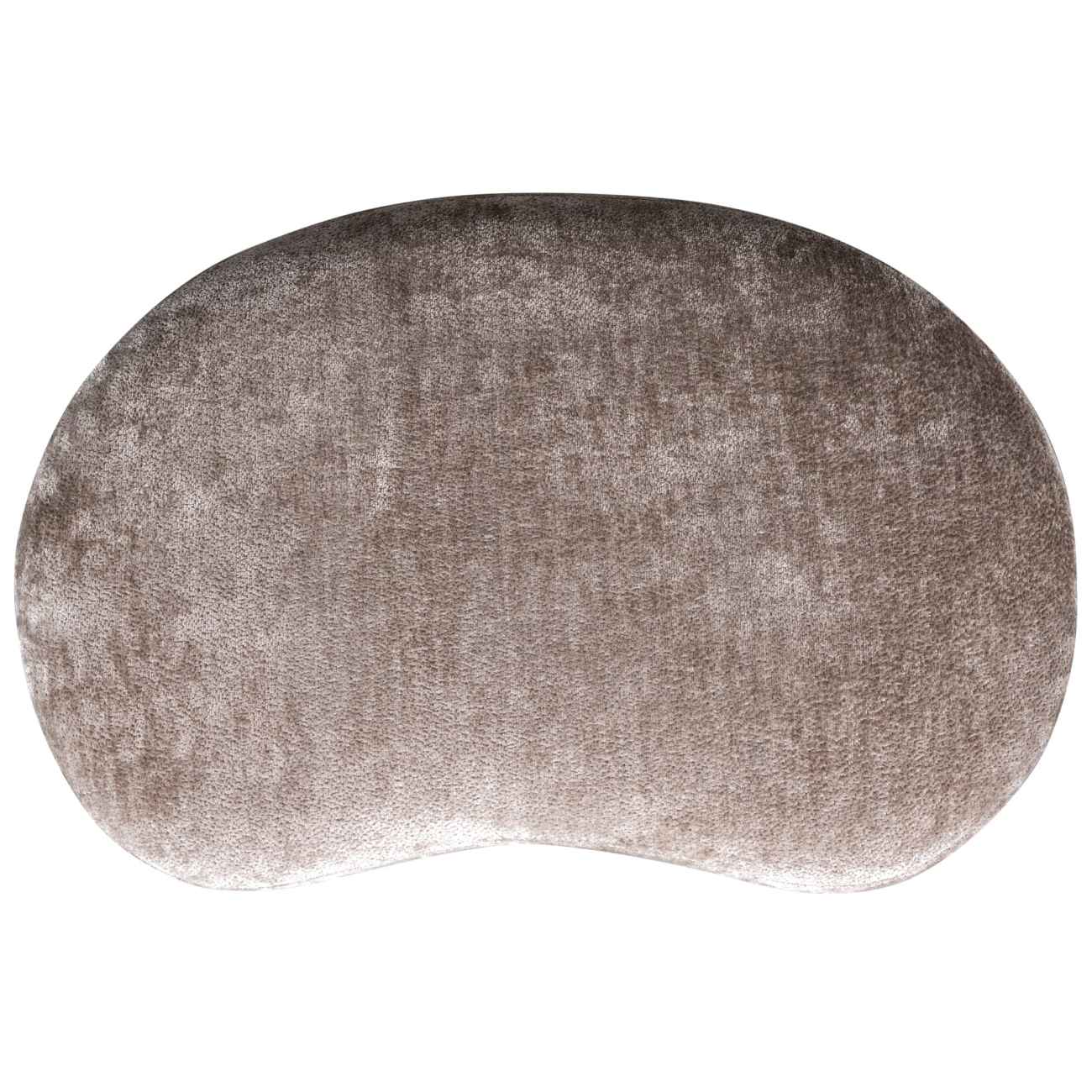 Hocker Popular aus Chenille-Stoff, Taupe